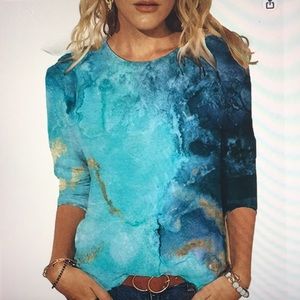 FABIURT Casual 3/4 Sleeve Top